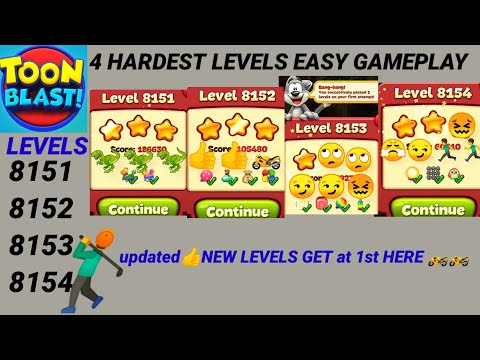 Toon Blast Levels 8151 8152 8153 8154 |Boom Boom Gameplay🦖 NEW LEVELS GET at 1st🏃✨