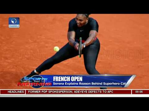 Serena's Super Hero Catsuit As Sharapova Defeats Hogenkamp In French Open  Pt.1