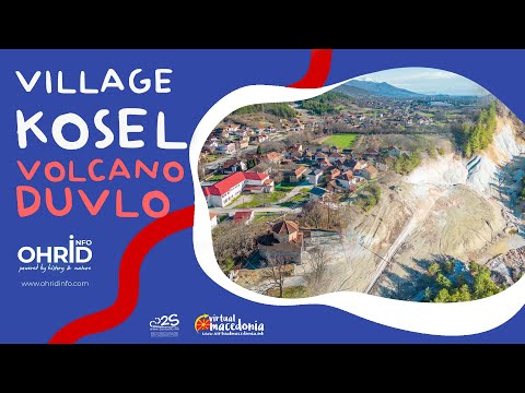 Village Kosel and volcano Duvlo from Drone - Ohrid, MK  - Ep. 1