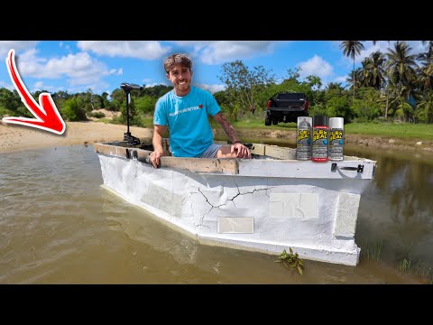 I built a boat in FLEX SEAL homemade MINI BOAT (budget challenge)