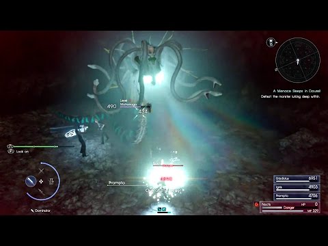 FINAL FANTASY XV - Mahanga Snake Boss Fight l Level 78 Medusa Boss Battle Gameplay