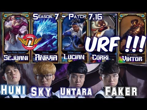 Huni, Sky, Untara, Faker & Effort playing URF - Patch 7.16 KR URF