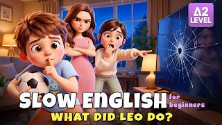 Leo Played Soccer at Home... Then His Kick Went Wrong! | Slow English Listening (A2)