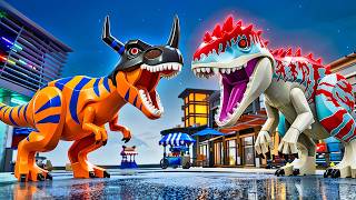 BATALHA!!! GREYMON vs INDOMINUS REX LEVEL 40 no LEGO Jurassic World
