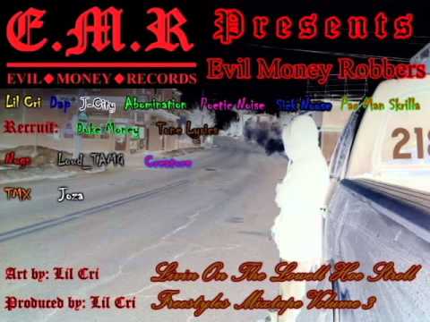 Evil Money Robbers - Tone Lyrics Solo Freestyle (Mr. Hyde "The Crazies Remix" prod. by Necro)