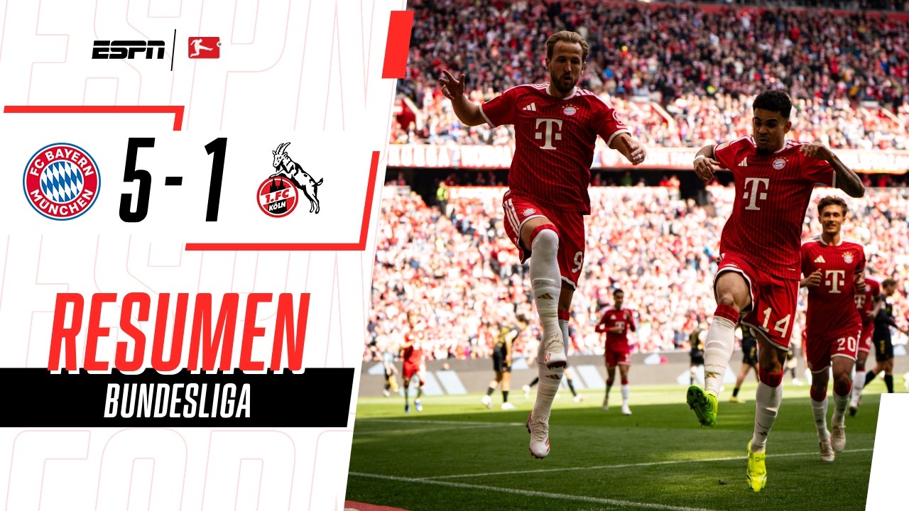 TRIPLETE DE KANE Y FESTEJO DE CAMPEÓN DEL BAYERN EN LA BUNDESLIGA | Bayern 5-1 Colonia | RESUMEN