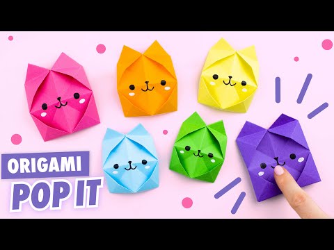 Оригами КОТИК Коробочка из бумаги Origami Paper Cat Box