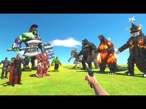 FPS Avatar Rescues Avenger Team and Fights Godzilla & King Kong - Animal Revolt Battle Simulator