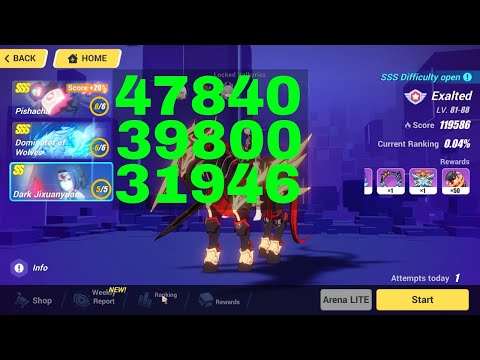 Honkai Impact 3 Exalted MA Top 100 - SSS Pishacha, SSS Andrius, Dark Jixuanyuan [119586] (6/22/2023)