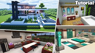 Minecraft: Modern House #43 Interior Tutorial - Interior Ideas - How to Build