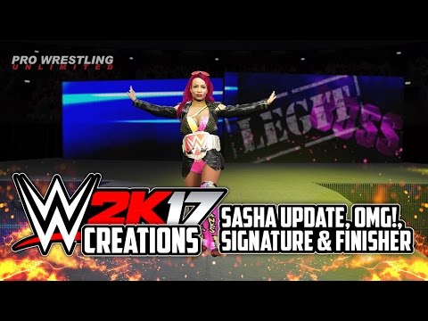 WWE 2K17: Sasha Banks Women's Championship Entrance, New RAW Arena, OMG, Sigs & Finishers!