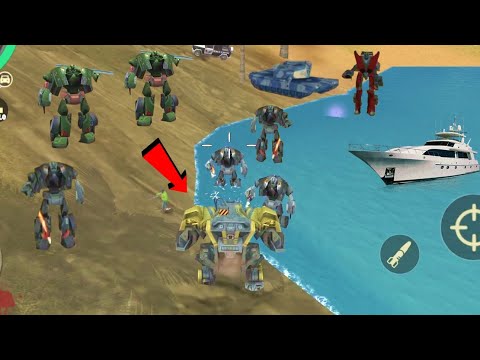 Rope Hero: Vice Town (BD-100  Fight Car Robot) Robot Car Fight on Water - Android Gameplay HD