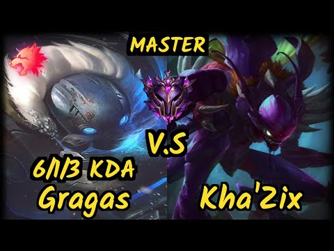 VGIA Razork (GRAGAS) vs KHA'ZIX - 6/1/3 KDA JUNGLE GAMEPLAY - EUW Ranked MASTER