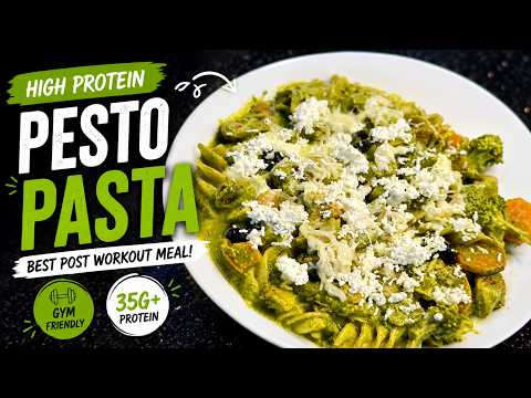 The BEST High Protein Pesto Pasta for Muscle Gain 💪🌱