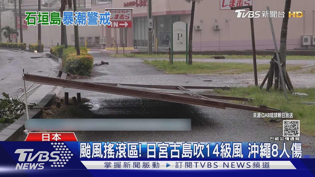 影音/颱風搖滾區! 日本宮古島吹14級風 日媒直擊路樹連根拔起