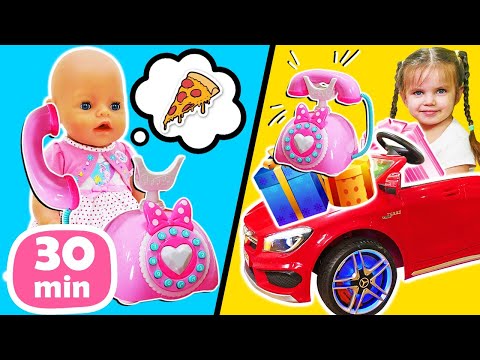 👶 Jeux comme maman avec poupées pour fille. Histoires de Maya et sa Baby Born Lina.