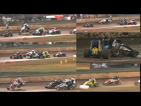 Warrick Taylor And Liam Atkinson & Co Wingless Sprints Western Speedway Hamilton 1-4-2017