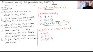 2 of 6 - Evaluation of polynomial by nesting - With Terry in 10 minutes