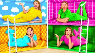 Secret Room Under the Bed Four Colors Challenge | Funny Situations and Fails by BaRaFun Challenge