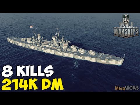 World of WarShips | Minotaur | 8 KILLS | 214K Damage -  Replay Gameplay 4K 60 fps