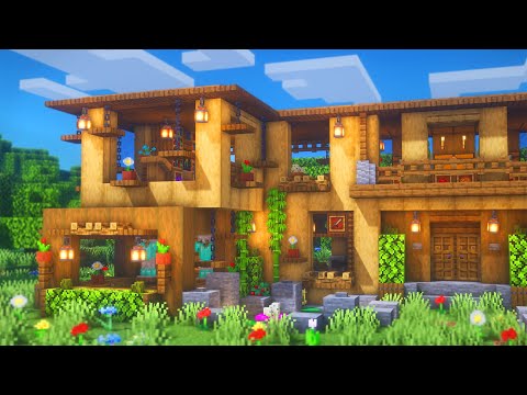 Folli - Minecraft: How to Build a Wooden Mansion | Large Wooden House Tutorial