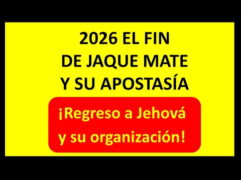 THE CHECKMATE APOSTASY IS OVER... RETURN TO JEHOVAH