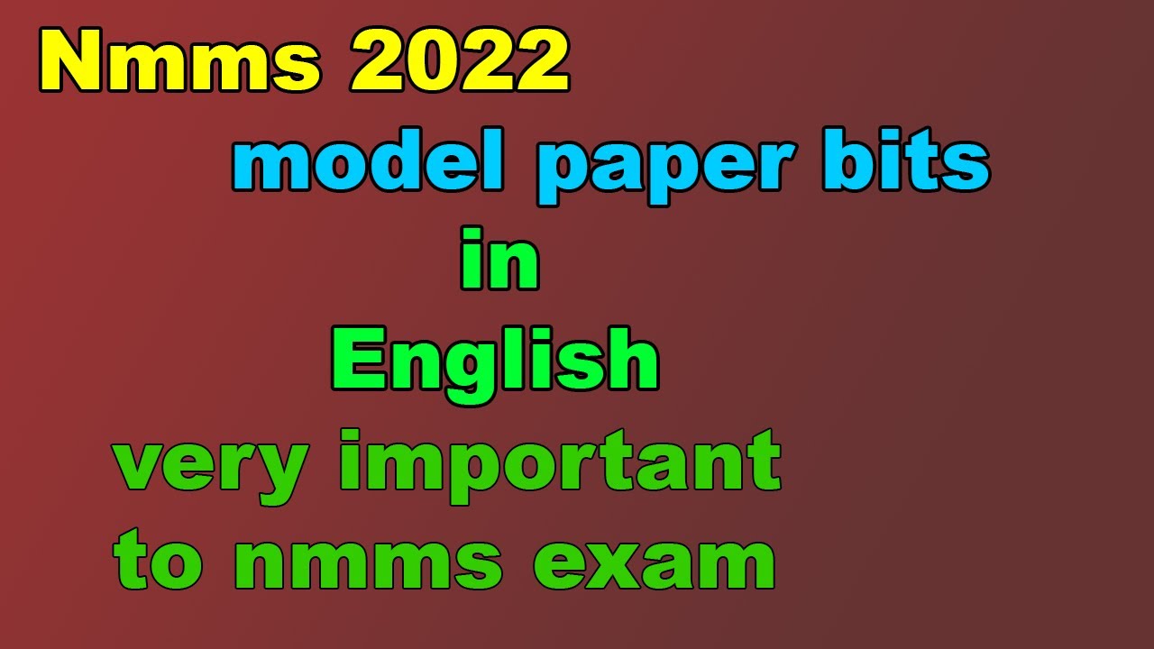 Watch video Nmms 2022 model paper bits in english || nmms exam 2022 bits Now Nmms 2022 model paper bits in english || nmms exam 2022 bits