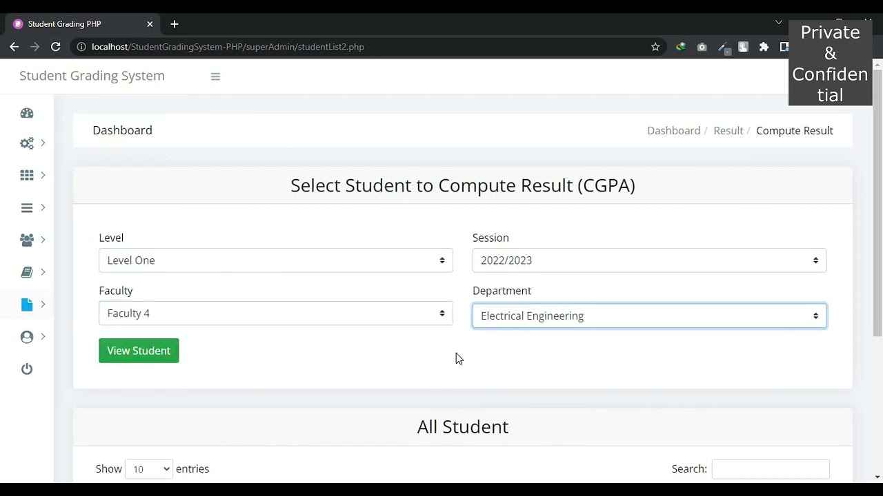 Student Grading System V2 Full PHP Project with Source Code