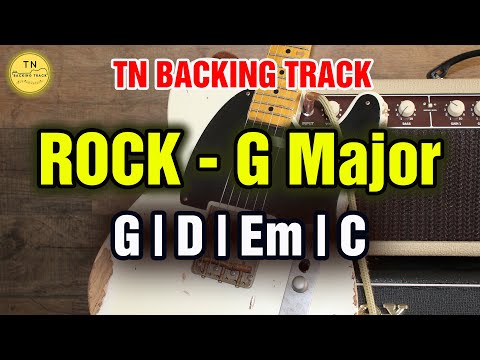 Guitar Backing Track G Major Rock 100bpm | G D Em C | TN Backing Track