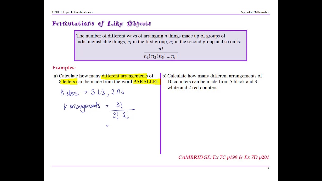 Permutations of like objects