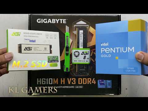 intel Pentium GOLD G7400 GIGABYTE H610M H V3 DDR4 AGi RAM SSD Computer Build