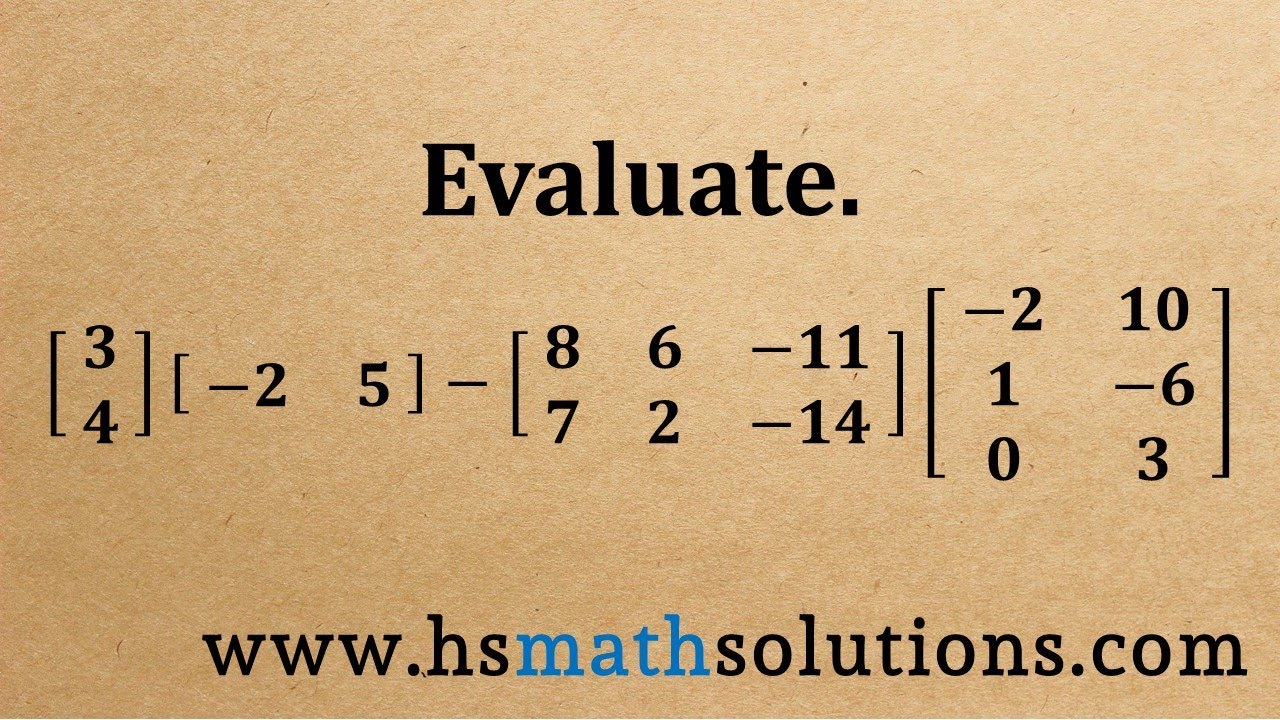 Simplify a Matrix Expression with Multiplication and Subtraction (Example)