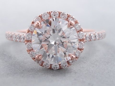 2.56 ctw Round Cut Diamond Engagement Ring in Rose Gold - BigDiamondsUSA