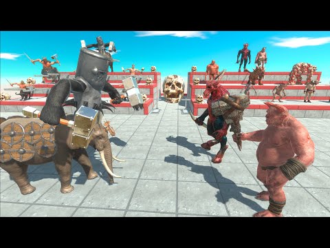 King KENTAUR vs OGRE LORD & Kozarog the Demon on Arena in Animal Revolt Battle Simulator