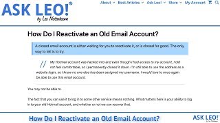 How Do I Reactivate an Old Email Account?