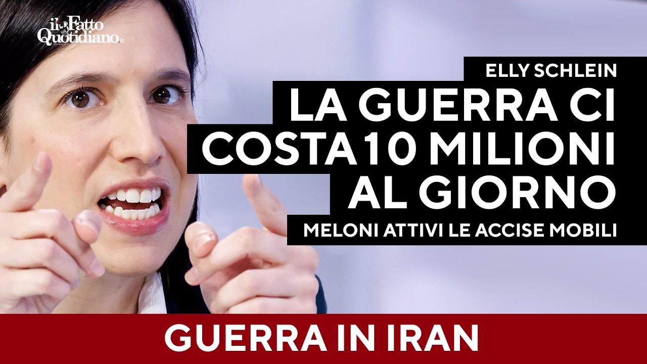 Schlein: "La guerra costa agli italiani 10 milioni al giorno, Meloni attivi le accise mobili"