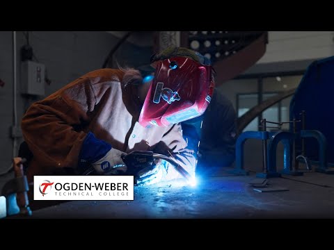 This video is a promotional college tour featuring students at Ogden-Weber Technical College, highlighting the institution's HVACR program and general student experience.