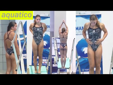 Diver Melina Pappas (Hungary) at LEN 2022 Bucharest - 1m Preliminary | Beautiful diving