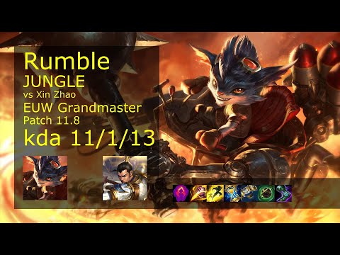 Rumble Jungle vs Xin Zhao - EUW Grandmaster 11/1/13 Patch 11.8 Gameplay