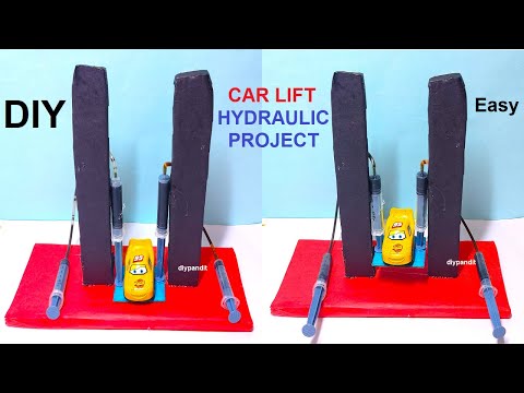 hydraulic jack working model science project diy using syringes for exhibition DIY pandit