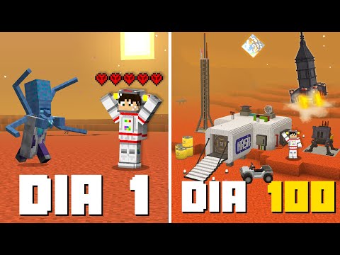 SOBREVIVI 100 DIAS PERDIDO EM MARTE no HARDCORE - MINECRAFT O FILME
