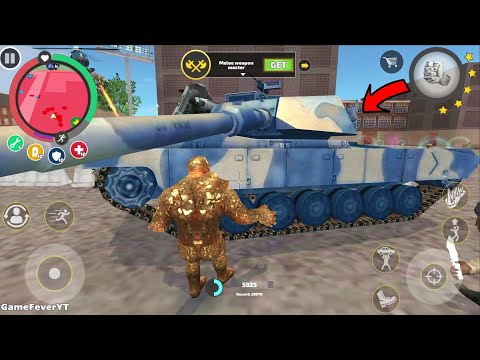 Rope Hero: Vice Town - (GM Buffalo Bus in Warehouse on Army Base camps) Stone Man Left Up Army Tanks