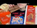 ASMR NEW Lotus Biscoff Cookie Butter Chocolate Bar Blueberry Muffin KitKat Milk Bar Pie Ice Cream
