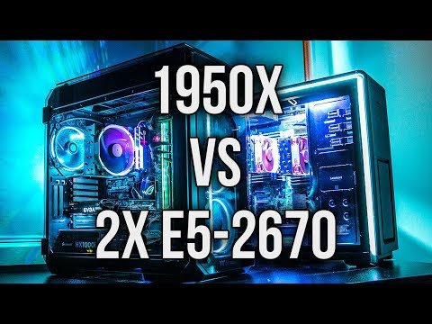 16 CPU Core Comparison - AMD 1950X Threadripper vs 2x Intel Xeon E5-2670 Video