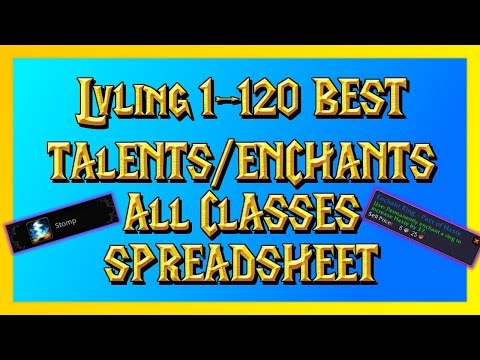 Best 1-120 Talents and Enchants for all Classes/Specs (Leveling guide wow bfa)