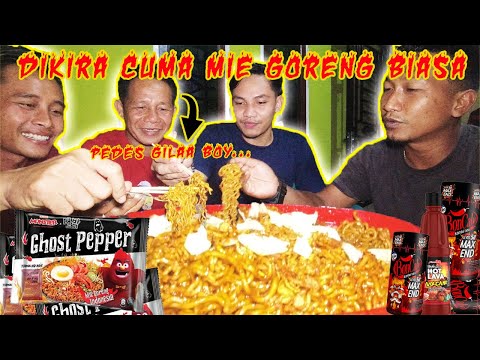 PRANK AYAK AMBRAN MAKAN MIE GHOST PEPPER + BON CABE + SAOS HOT LAVA VOLCANO 🔥🔥🔥