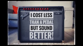 Video thumbnail for 1990 Fender Princeton Chorus Made in USA: The Amp that cost less than a pedal but sounds better! by TheSpaceGuitar