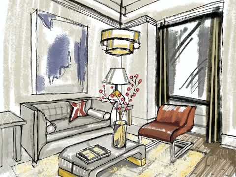 My first YouTube video/ how to do interior sketches in procreate