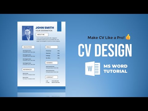 CV Design in MS Word How to make CV in MS Word Resume Design