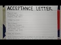 How To Write An Acceptance Letter Step by Step Guide | Writing Practices